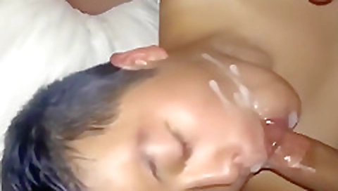 Milf & sex with cum on her face
