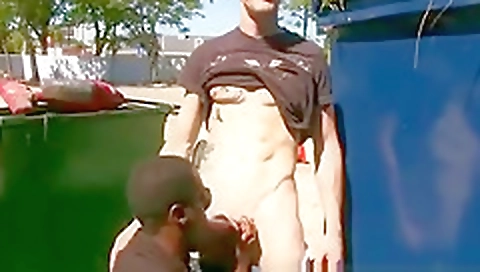 Blonde slut takes a huge black cock