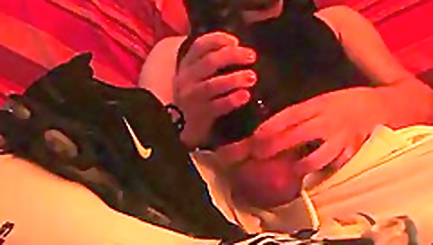 Blonde slut takes a huge cock in her mouth