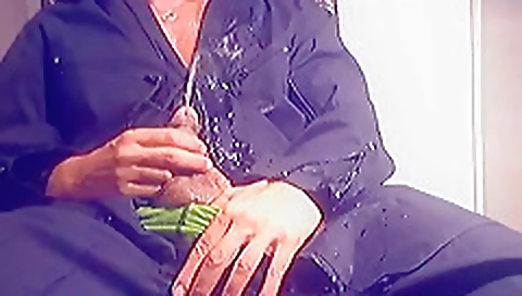 Blonde cutie and cum in the bathroom