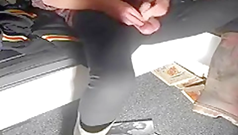 Sexy busty blonde masturbates with her sexy body