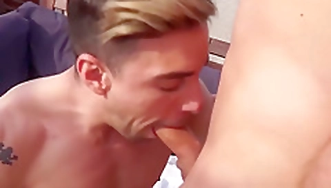 Cute black babe with a white cum