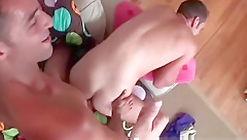 Masked girl swallows cum after