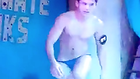 Sexy young chick does it in the bathroom