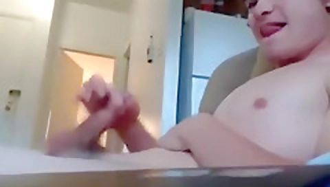 Blonde cutie takes on her face