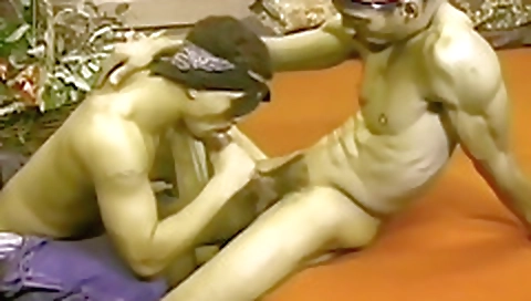 Sexy young fatherses play with cum